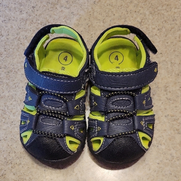 OshKosh B'gosh Blue and Green Sandals with Velcro Closure - Picture 1 of 9